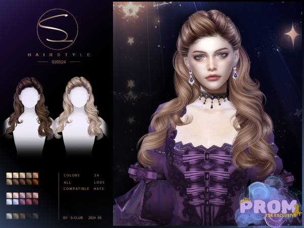 Alpha Curly hair 020524 Club by S - The Sims 4 Custom Content