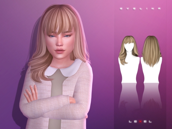 Alpha LEXEL Evelina child hairstyle - The Sims 4 Custom Content