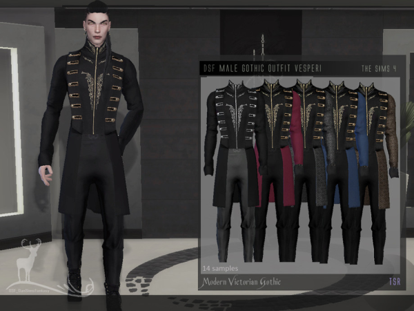 Alpha Modern Victorian Gothic_ Male gothic outfit Vesperi by DanSimsFantasy - The Sims 4 Custom Content