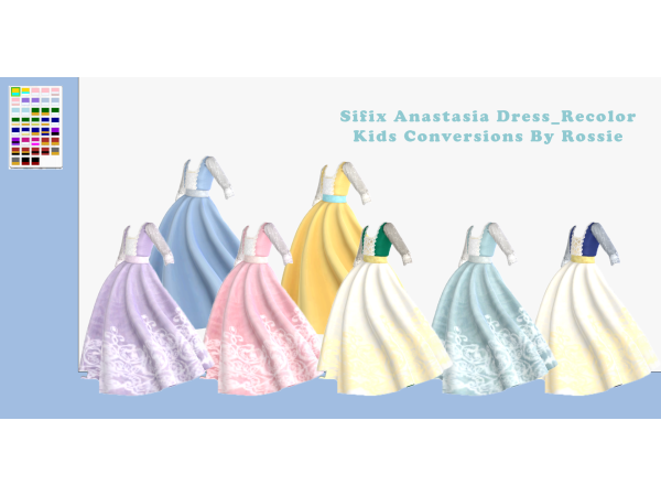 Maxis Match Sifix Anastasia Dress Kids Conversions RC by ROSSIE_Simmer - The Sims 4 Custom Content