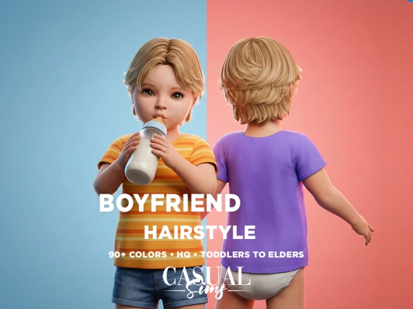 Alpha Boyfriend Hairstyle Toddlers - The Sims 4 Custom Content