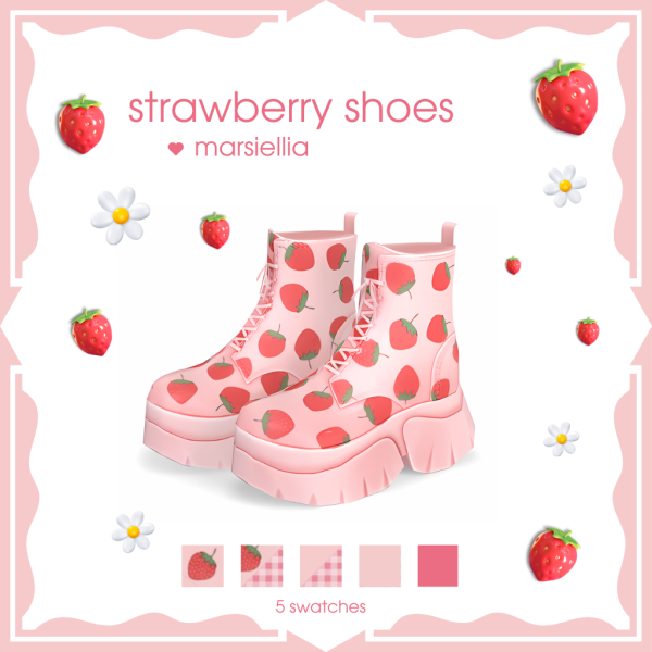 Maxis Match [marsiellia] strawberry shoes by simsfinds - The Sims 4 Custom Content