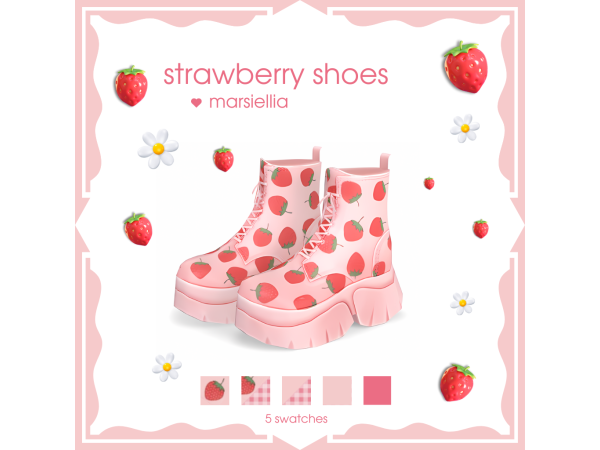 Maxis Match [marsiellia] strawberry shoes - The Sims 4 Custom Content