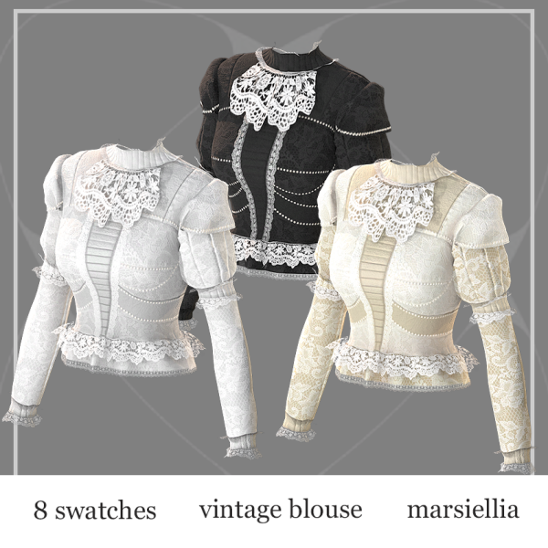 Alpha [marsiellia] vintage blouse by simsfinds - The Sims 4 Custom Content