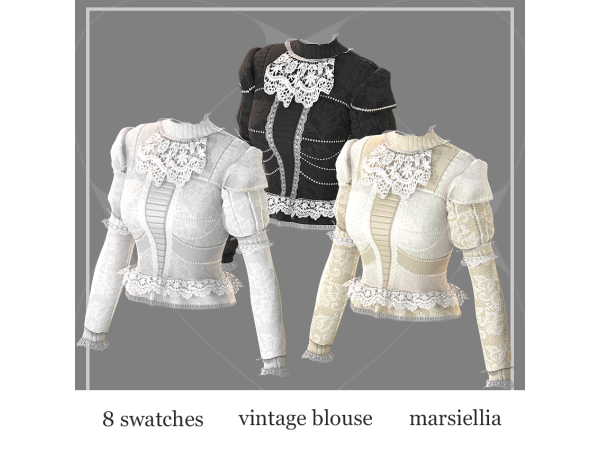 Alpha [marsiellia] vintage blouse - The Sims 4 Custom Content