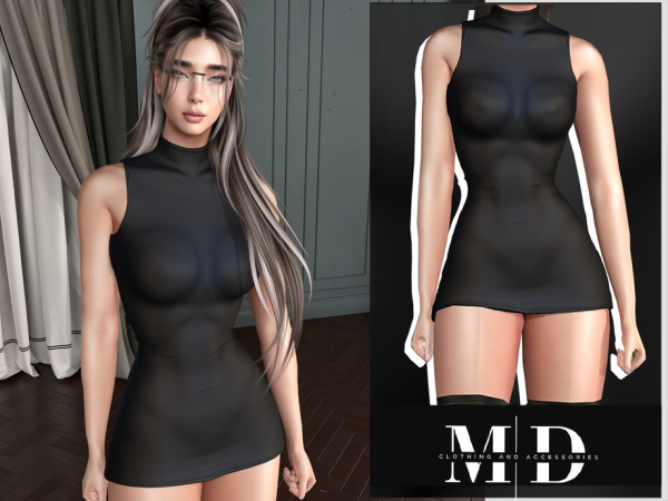 Alpha Eli fitted dress female - The Sims 4 Custom Content