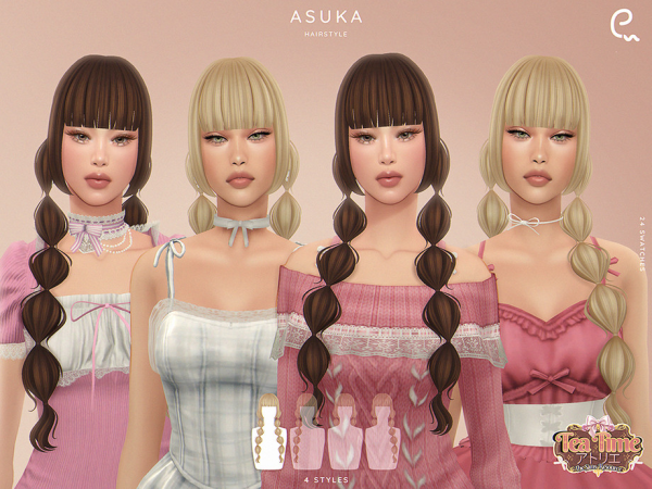 Maxis Match Asuka Hairstyle by thesimsresource - The Sims 4 Custom Content