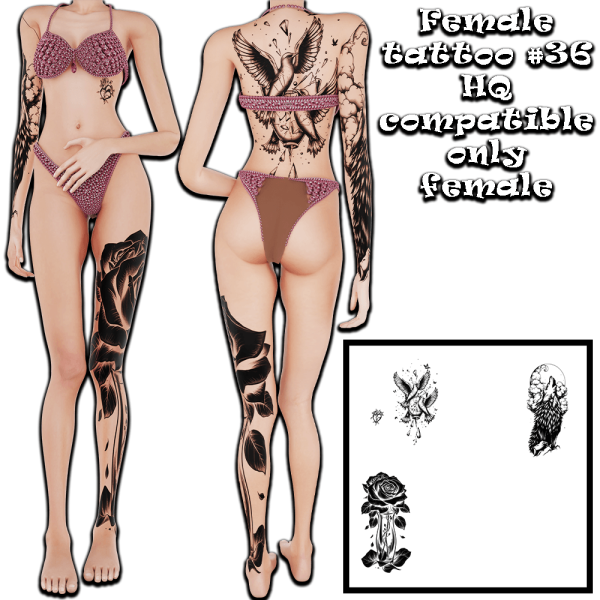 Alpha Female tattoo 36 by simmer_creator - The Sims 4 Custom Content