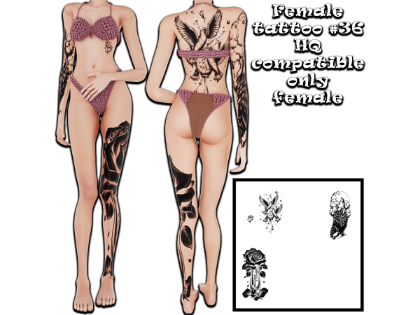 Alpha Female tattoo 36 - The Sims 4 Custom Content
