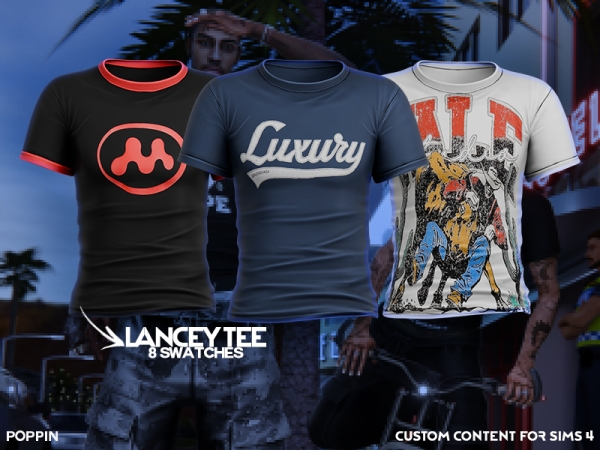 Alpha POPPIN Lancey Tee (Standard Version) by decayed - The Sims 4 Custom Content