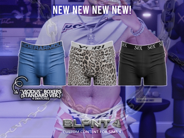 Alpha BLUPRNT VICIOUS Boxers (Standard Version) - The Sims 4 Custom Content