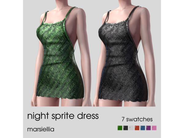 Sims 4 [marsiellia] night sprite dress