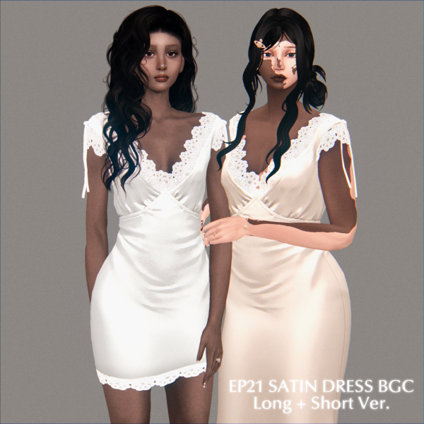 Alpha EP21 SATIN DRESS BGC EDIT by simsfinds - The Sims 4 Custom Content