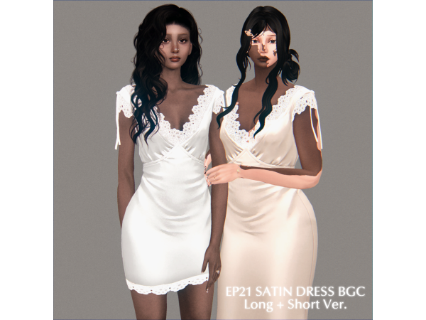Alpha EP21 SATIN DRESS BGC EDIT by kureha3d - The Sims 4 Custom Content