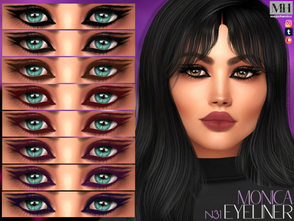 Alpha Monica Eyeliner N31 - The Sims 4 Custom Content