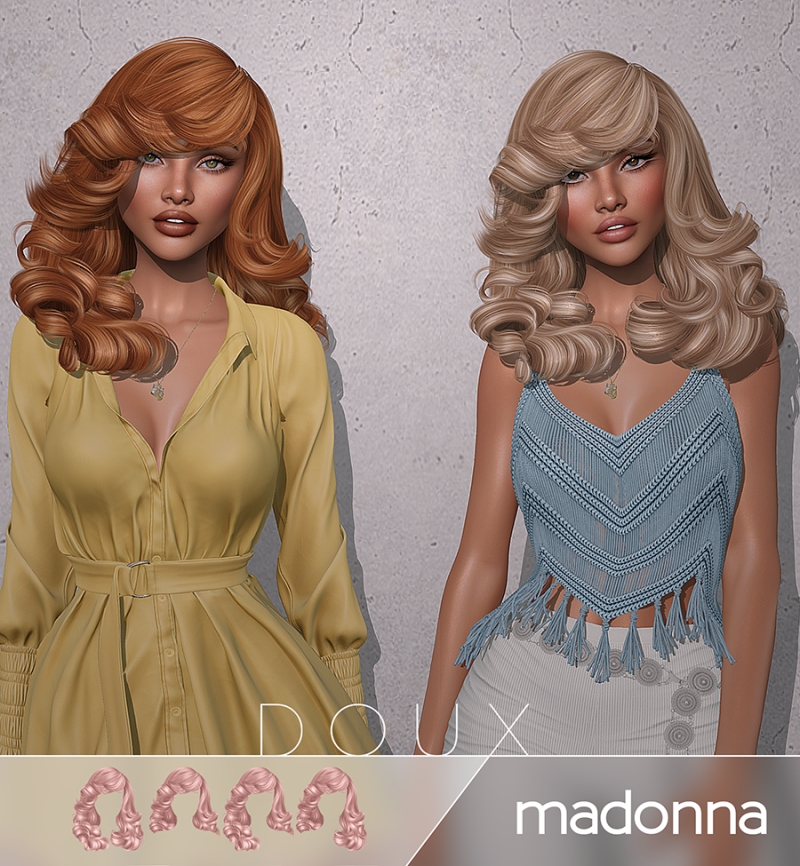 Alpha DOUX Madonna Hairstyle by douxhair - The Sims 4 Custom Content