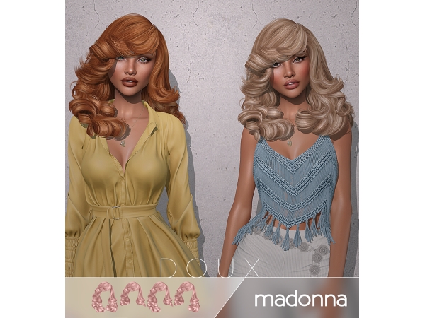 Alpha DOUX Madonna Hairstyle - The Sims 4 Custom Content