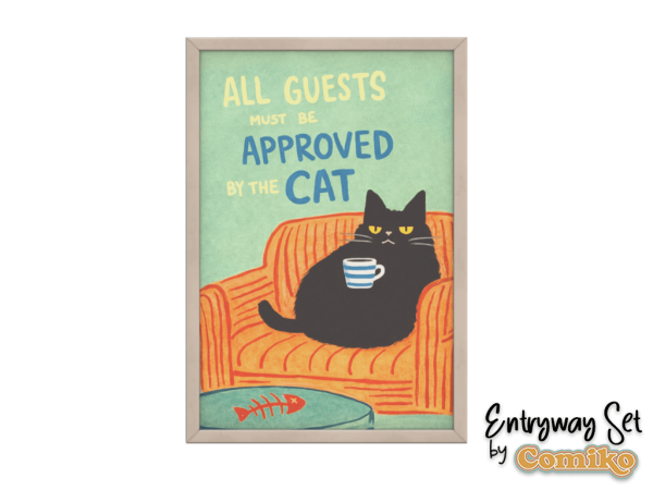 Maxis Match Comiko Entryway Cat Print - The Sims 4 Custom Content