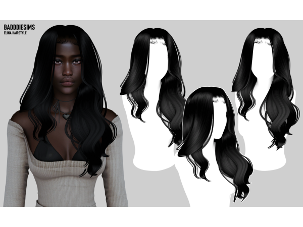 Mix BADDDIESIMS ELINA HAIRSTYLE - The Sims 4 Custom Content