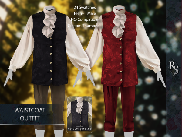 Alpha Waistcoat Outfit by revolutionsims - The Sims 4 Custom Content