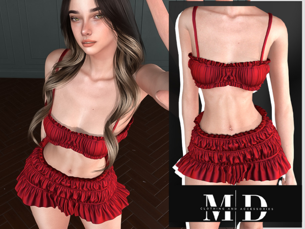 Sims 4 (MYDARLING20) Breaking Hearts - top and skirt