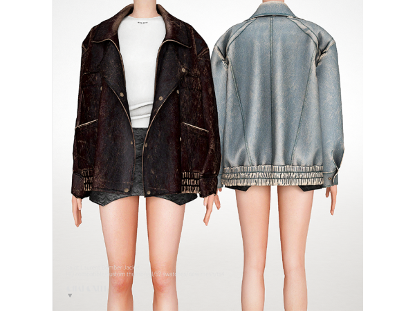 Alpha Saint Laurent Bomber Jacket by charonlee - The Sims 4 Custom Content