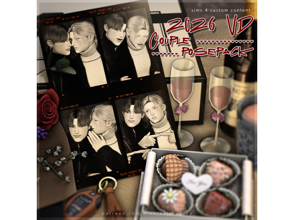 Mix 2026 VD Couple Posepack by bluefeelingblue - The Sims 4 Custom Content