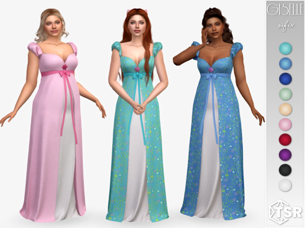 Mix Giselle Dress by Sifix2 - The Sims 4 Custom Content