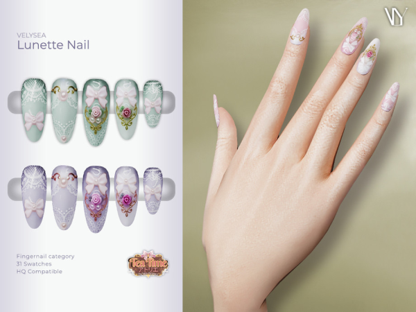 Alpha VELYSEA Lunette Nail by VELYSEA - The Sims 4 Custom Content