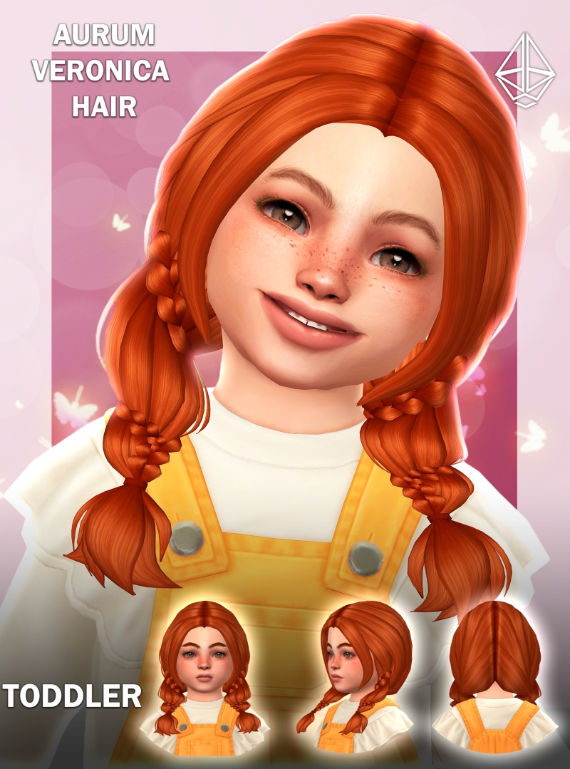 Maxis Match Veronica Maxis Match Braided Pigtails for Toddlers by aurum - The Sims 4 Custom Content