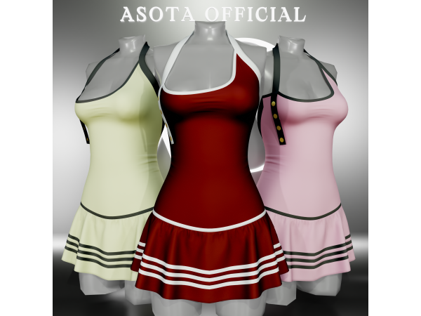 Alpha [ASOTA OFFICIAL] Vieira Short Dress - The Sims 4 Custom Content