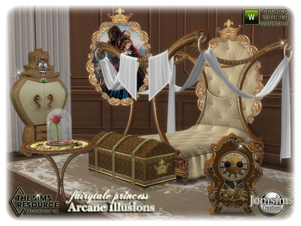 Alpha Arcane Illusions fairytale princess bedroom by jomsims - The Sims 4 Custom Content