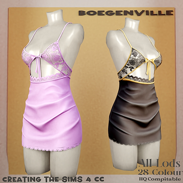 Alpha Boe_Riley Morgany Dress by boegenville - The Sims 4 Custom Content