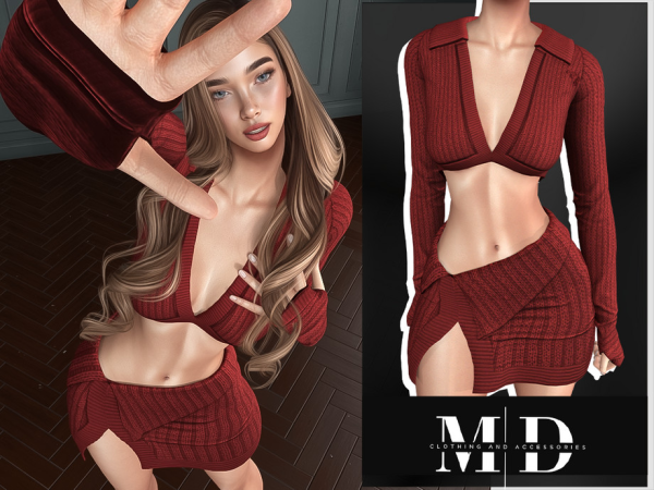 Sims 4 (MYDARLING20) Aura Set - top and skirt