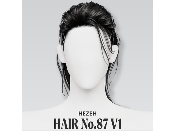 Alpha [Hezeh]Hair No87 V1 - The Sims 4 Custom Content