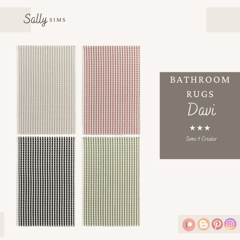 Alpha Bathrrom Rugs DAVI by sally4sims - The Sims 4 Custom Content