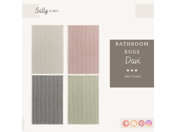 Alpha Bathrrom Rugs DAVI - The Sims 4 Custom Content