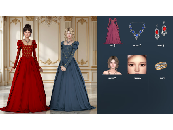 Alpha QUEEN'S COURTIER SET by modcollective - The Sims 4 custom content