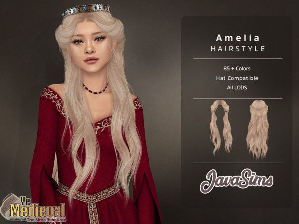 Alpha Ye Medieval Amelia (Hairstyle) by Ursidxe - The Sims 4 Custom Content