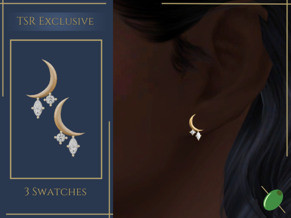 Sims 4 Mella Crescent Earrings