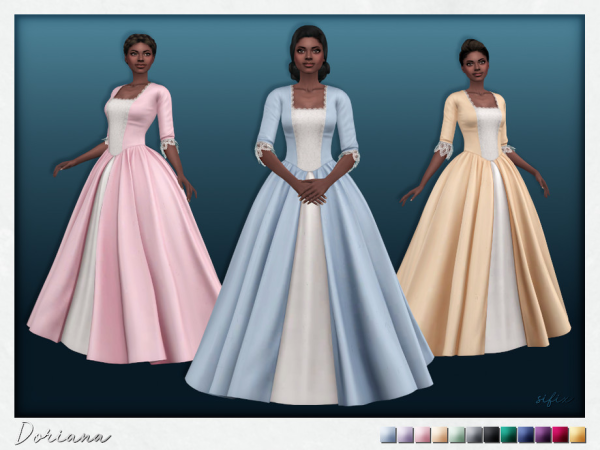 Mix Doriana Dress by Sifix2 - The Sims 4 Custom Content