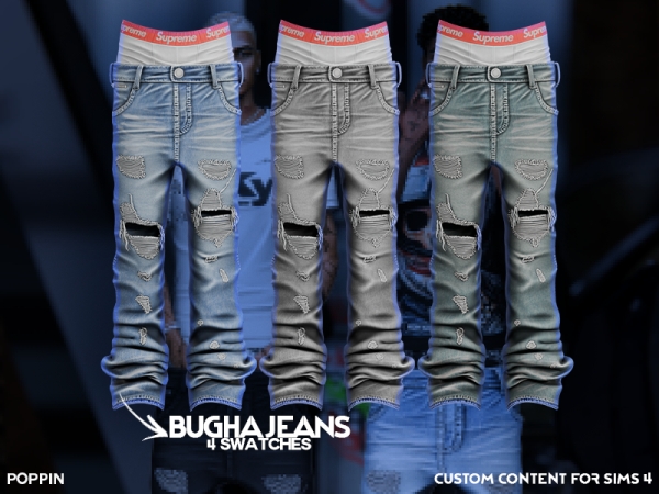 Alpha POPPIN Bugha Jeans (Standard Version) - The Sims 4 Custom Content