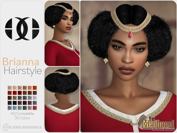 Alpha Ye Medieval Brianna Hairstyle by DarkNighTt - The Sims 4 Custom Content