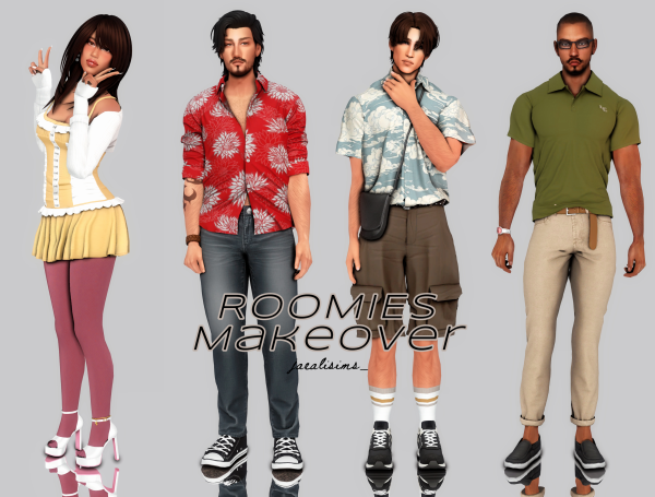 Maxis Match Townie makeover Roomies by simsfinds - The Sims 4 Custom Content