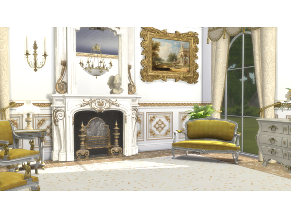 Alpha Elegant Golden Tiled Floor - The Sims 4 Custom Content