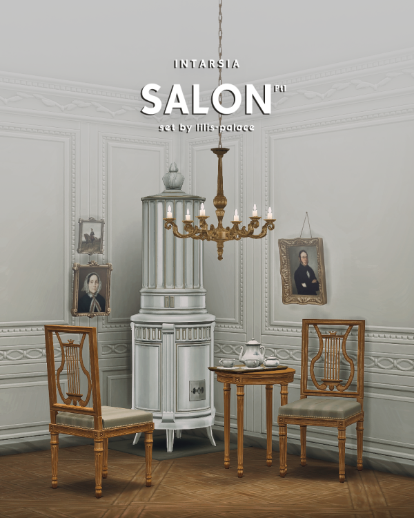 Mix INTARSIA Salon set Pt by simsfinds - The Sims 4 Custom Content