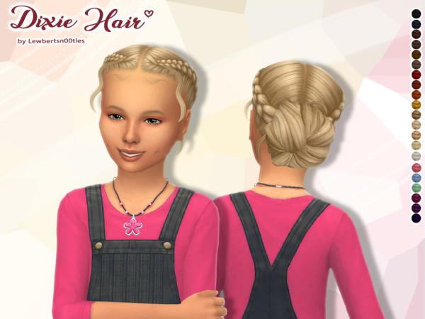 Maxis Match Dixie Hair Child version by Lewbertsn00tles - The Sims 4 Custom Content