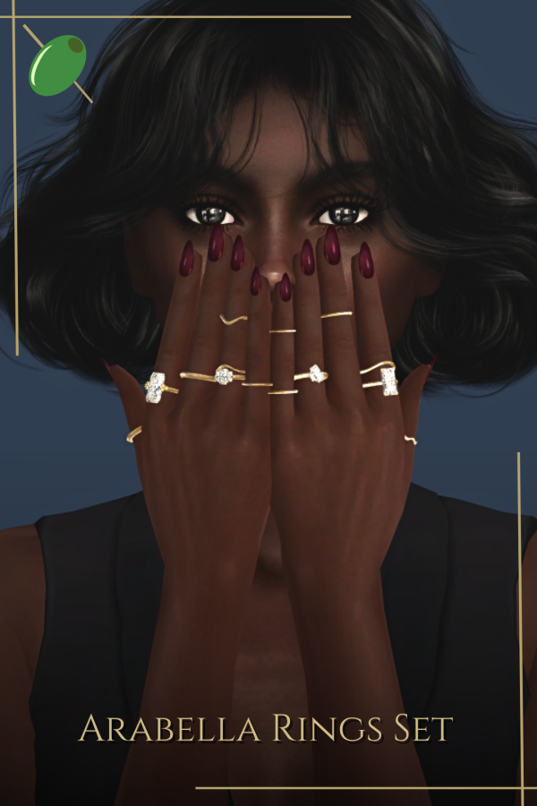 Alpha Arabella Rings Set by pitted0live - The Sims 4 Custom Content
