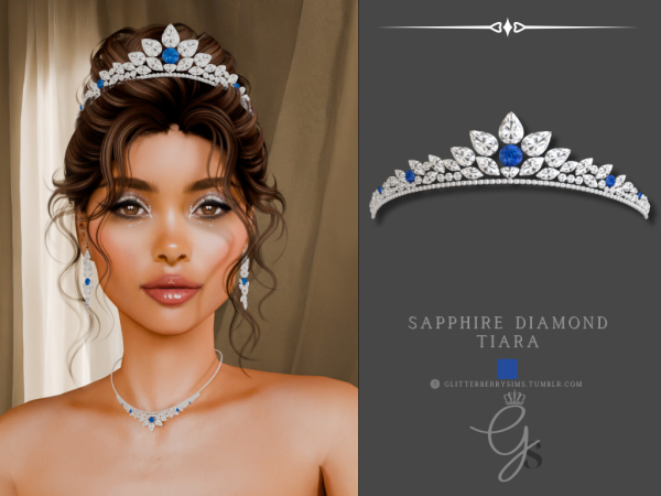 Alpha Sapphire Diamond Set by GlitterberryFly - The Sims 4 Custom Content