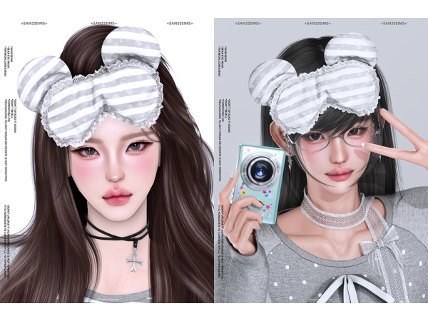 Alpha 333BEAR Eye mask by san33 - The Sims 4 Custom Content